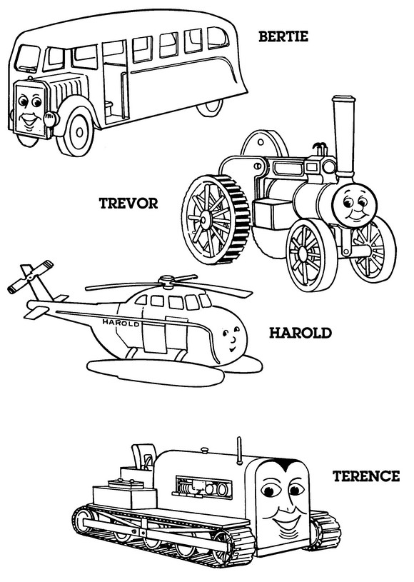Plansa de colorat cu Trenuletul Thomas 1 1